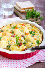 Cauliflower and sausage bake