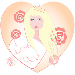 Girl wearing a crown and roses