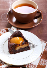 Slice of chocolate cake