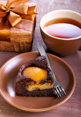Slice of chocolate cake