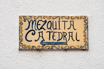 Tourist sign in Cordoba, Spain