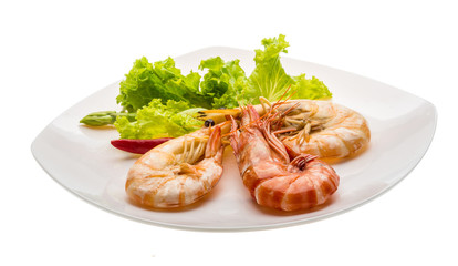 Boiled king prawns