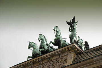 Fototapeta na wymiar Quadriga Statue, Brandenburg Gate, Berlin