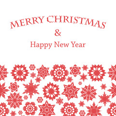 Christmas and New Year's background with snowflakes and place fo