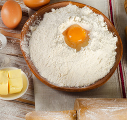 Baking ingredients .