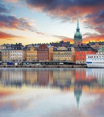 Foto op Plexiglas Stockholm Stockholm, Zweden - panorama van de oude stad, Gamla Stan