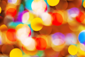 Beautiful colorful bokeh festive lights