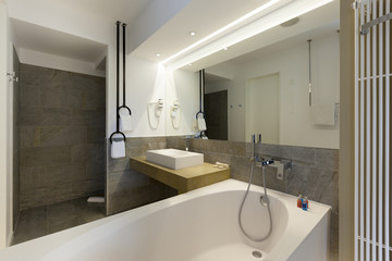 Luxury hotel bathroom interior 