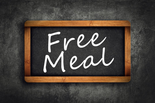 Free Meal Title on Restaurant Slate Chalkboard