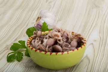 Boiled octopus