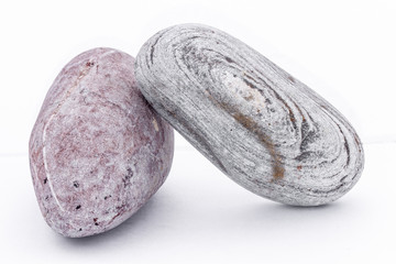 grey pebble isolated on white