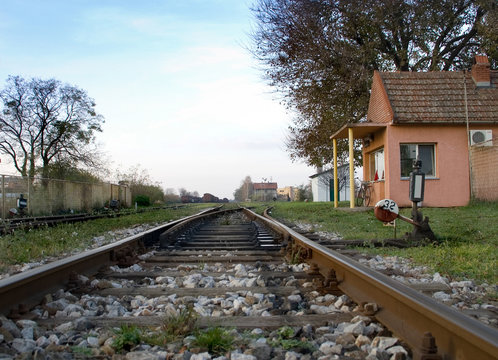 The crossover on the railway
