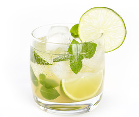 Mojito cocktail on a white background