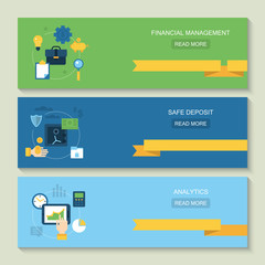 Website header design for online banking, financial management
