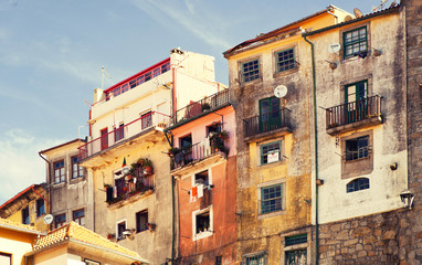 Fototapeta na wymiar The old buildings in Porto, Portugal.