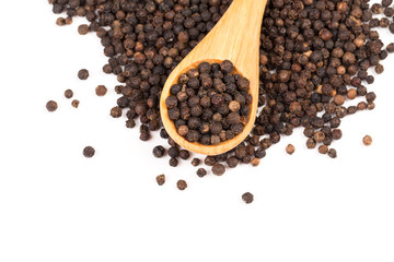Black pepper isolated on the white background