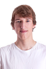 Obraz premium Portrait of young man with white shirt