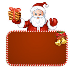 Santa Claus with red blank sign