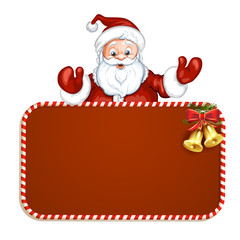 Santa Claus with red blank sign