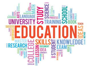 Education vector business concept words in tag cloud