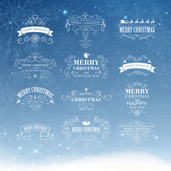 Vector Illustration of Decorative Christmas Labels