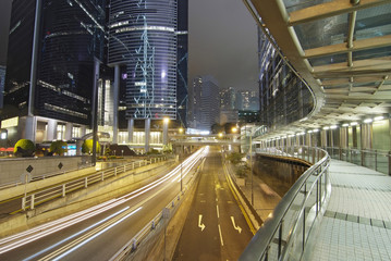Fototapeta na wymiar night view of skyscrapers in Hong Kong