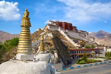 Gordijnen Potala Palace in Lhasa, Tibet © Oleksandr Dibrova