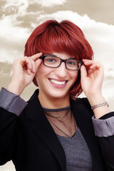 Elegant fashionable woman with glasses