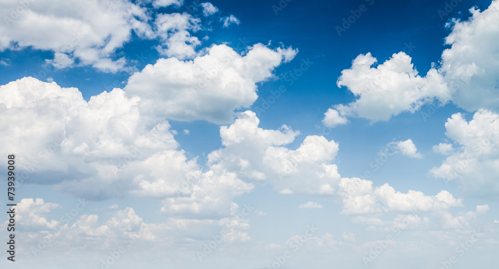 Wall mural blue sky with cloud closeup