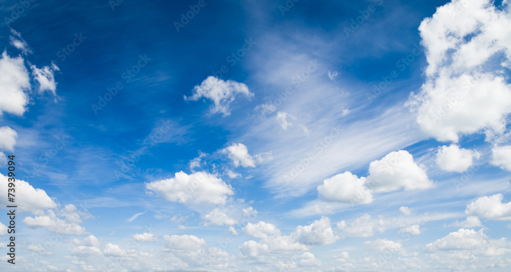 Wall mural blue sky with cloud closeup