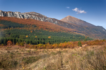Fototapeta premium Landscape with a view on the mountain peak