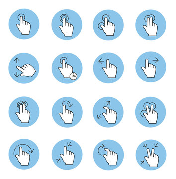 Touch gestures icons