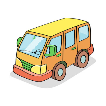 Cartoon Bus  Colored