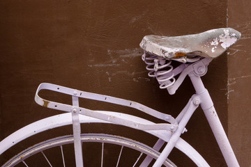 Fragment of an old bicycle