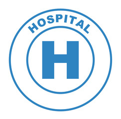 hospital on web button blue