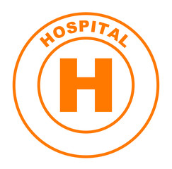 hospital on web button orange