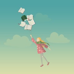 Girl with books