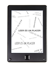 E-book reader for book and phrase LEER ES UN PLACER