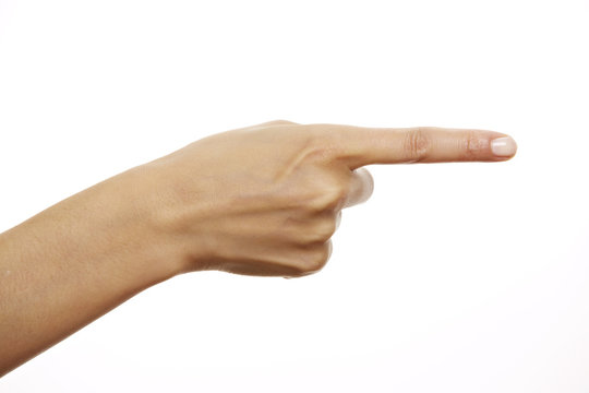Hand zeigt nach rechts