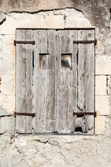 old vintage green wooden window