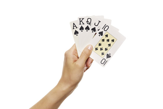 Hand h&auml;lt Royal Flush