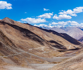 Himalayan landscape with road, Ladakh, India