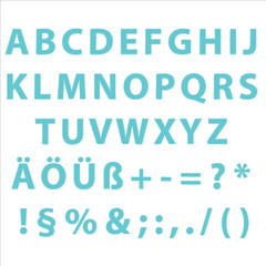 Alphabet groß editierbare Text mit Grafikstile Stempel Petrole