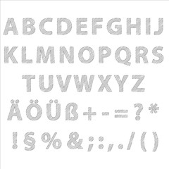 Alphabet groß editierbare Text mit Grafikstile Bleistift
