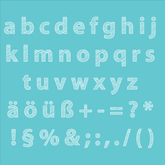Alphabet klein editierbare Text mit Grafikstile Scribble