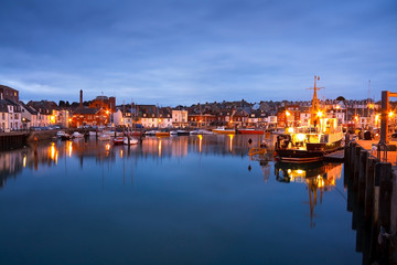 Fototapeta na wymiar Fishing harbour in Weymouth, Dorset, UK.
