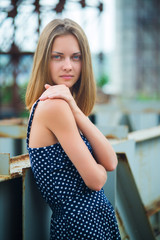 young beautiful girl in a sundress