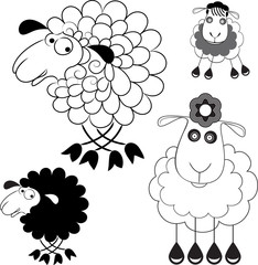 Caricature of sheep.