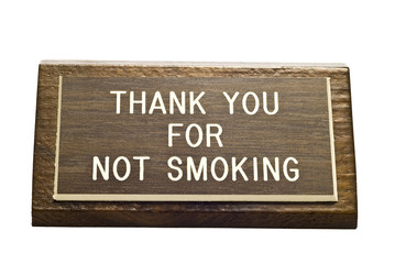 Old No Smoking Desk Sign