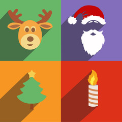 Christmas and New Year icons isolated